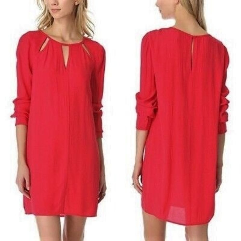 BCBGMaxazria Emmalise Tunic dress long sleeve Red berry  worn once size S‎